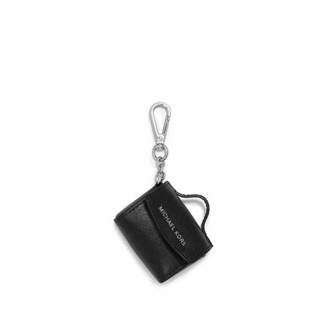 michael kors black leather coin purse|Michael Kors keychain coin purse.